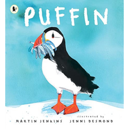 Cover of Puffin features an illustrated puffin with fish in its beak against a blue background. Authors listed at the bottom.